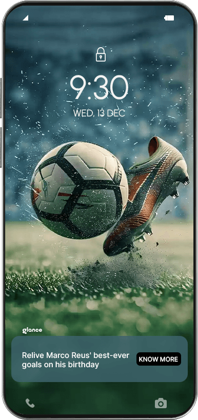 news update on Glance lock screen 